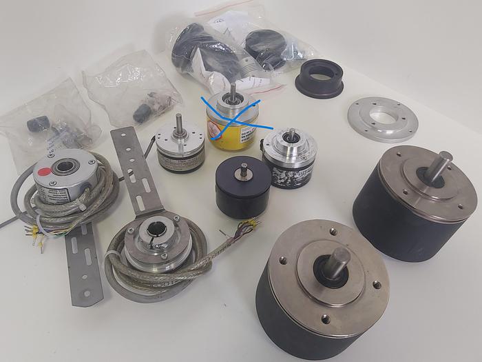 Gebraucht 7 Stück Drehgeber, Encoder, Diff. Types, Diff. Manufacturer,  gebraucht