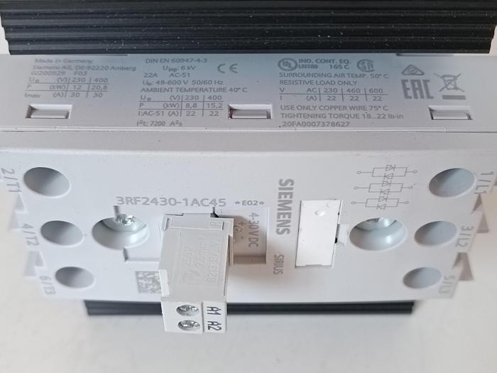 Gebraucht Halbleiterschütz, 3RF2430-1AC45, Siemens, neuwertig -60%