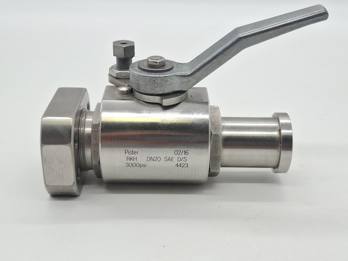Edelstahl Kugelhahn, RKH DN20 SAE D/S, Pister, neu