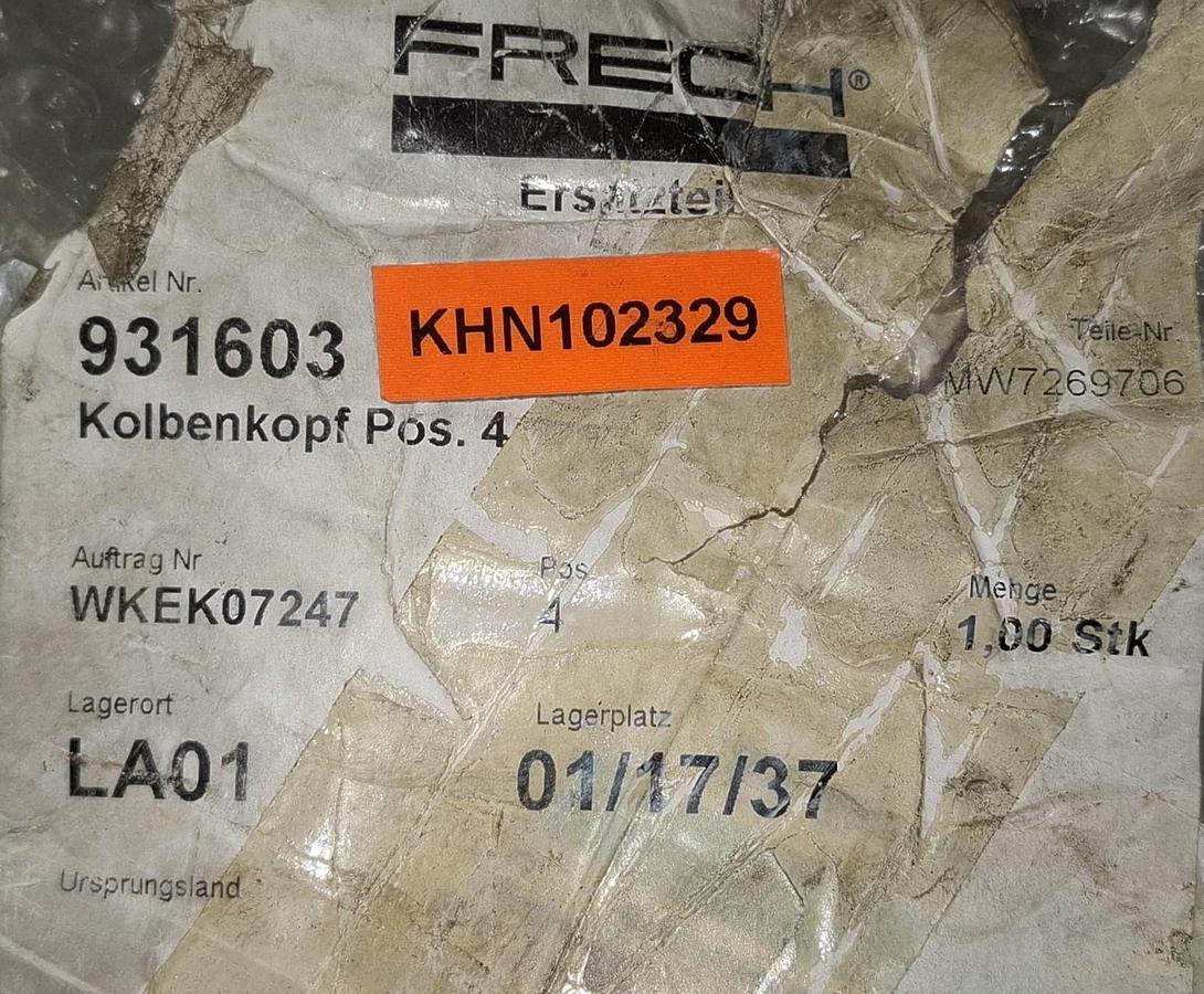 Kolbenkopf für Frech Druckgussmaschine, Bronze, 931603, Frech/Müller Weingarten, neu