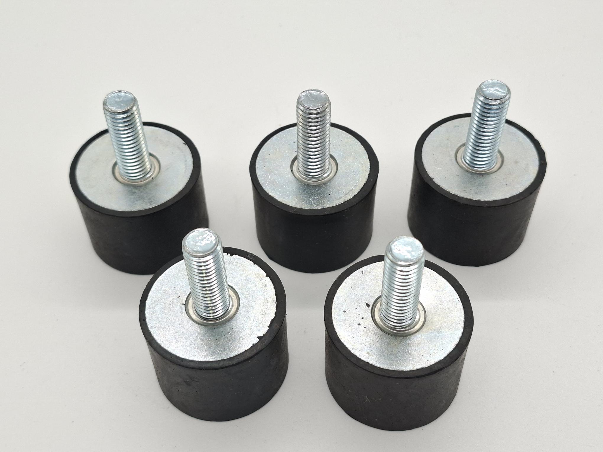 5 Stück Schwingungsdämpfer, Gummipuffer, Silentblock, D40 x 30mm, M10, , neu