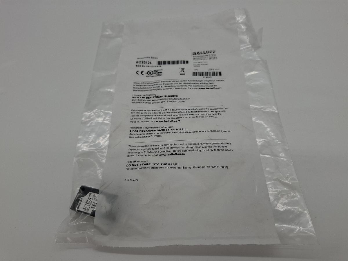 2 Stück Lichttaster, Sensor, BOS0124, BOS 5K-PS-ID10-S75, Balluff, neu
