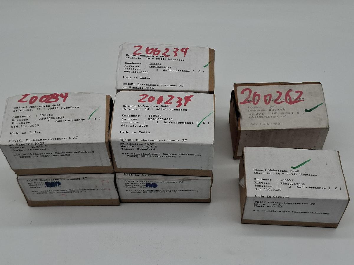 8 Stück Dreheiseninstrument AC, 100/5A, € 11/Stück, 684.110.2000, EQ48KL, Weigel, neu