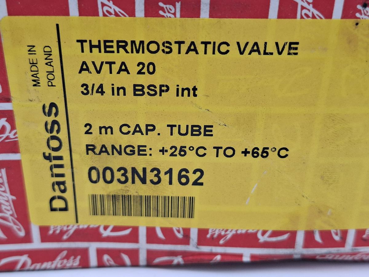 Temperaturregler, 25-65°C, Kvs 3,4, G3/4", AVTA 20, 003N3162, Danfoss, neu