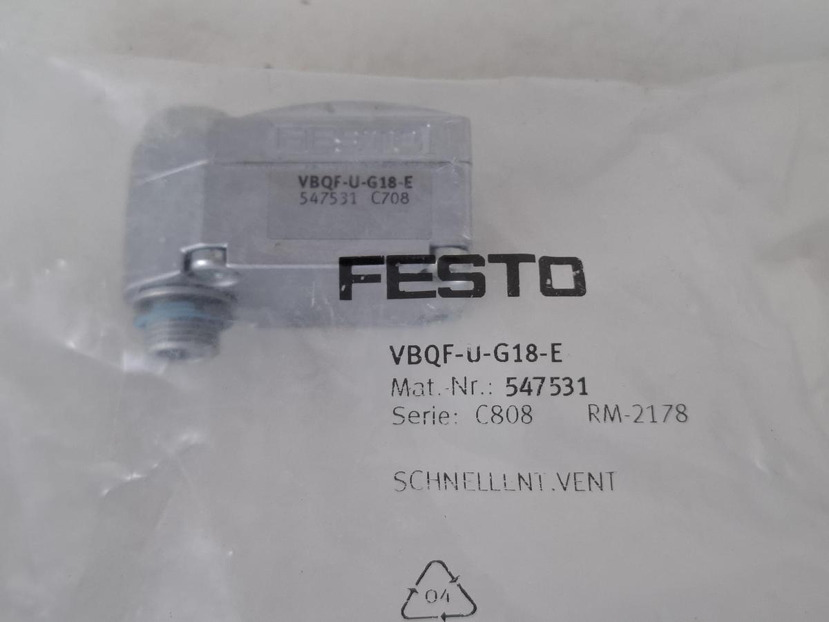 3 Stück Schnell-Entlüftungsventil, VBQF-U-G18-E, 547531, Festo, neu