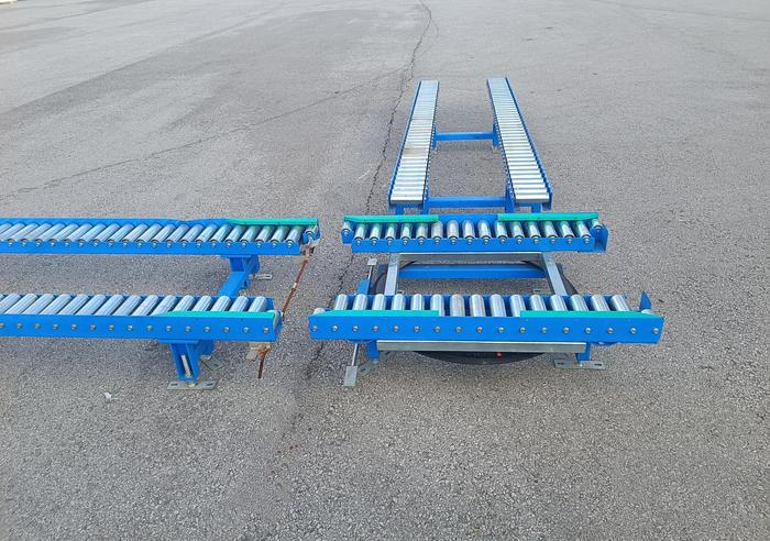 Palettenrollenbahn mit Drehtisch, 10,2m Kraus, neuwertig -70%