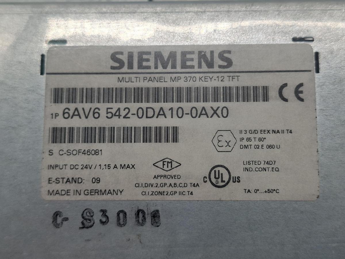 Multi Panel, MP370 KEY-12 TFT, 6AV6 542-0DA10-0AX0, Siemens, neu
