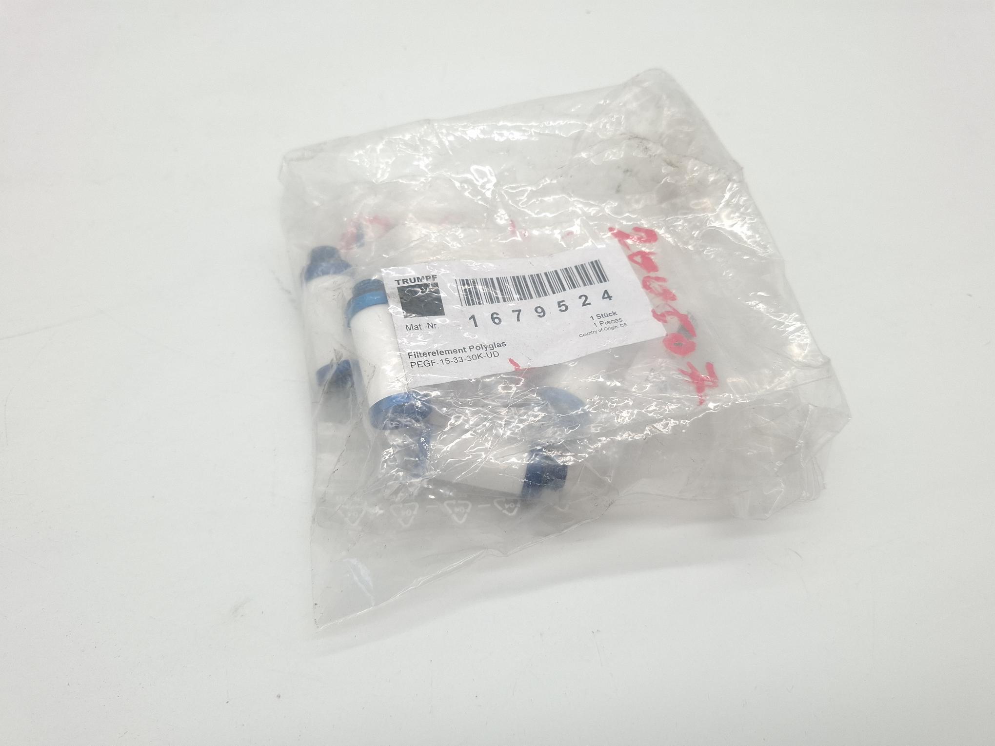 5 Stück Filterelement Polyglas, PEGF-15-33-30K-DU, 1679524 Trumpf, neu