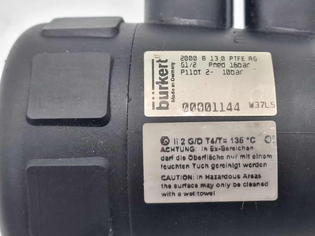 Schrägsitzventil, 2000 B PTFE RG, 10bar, DN13, PN25, G1/2", 001144, Bürkert, neuwertig