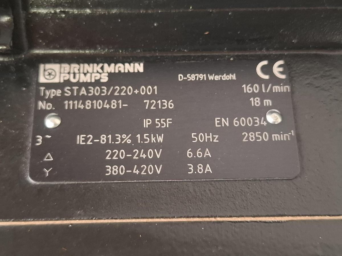 Eintauchpumpe, STA303/220+001, Brinkmann Pumps, neuwertig
