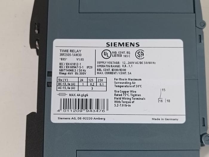 Gebraucht SIRIUS Zeitrelais, 3RP2505-1AW30, Siemens, neuwertig
