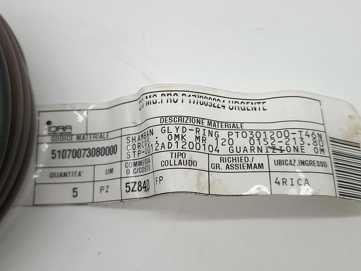 3 Stück Kolbendichtung für d120mm,  104,5/120x6,3, PT0301200-T46N, Trelleborg, neu -50%