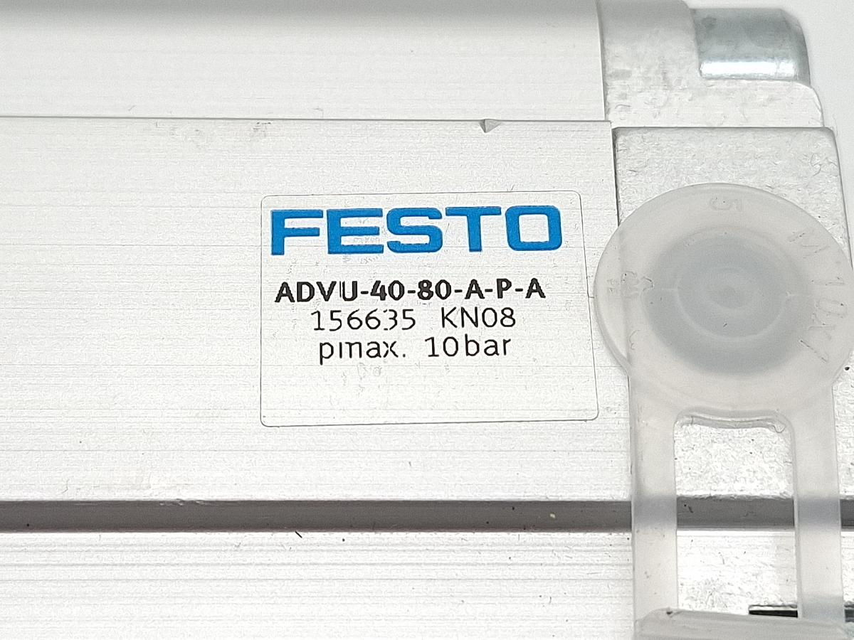 Kompaktzylinder, Hub 80mm, ADVU-40-80-A-P-A, 156635, Festo, neu