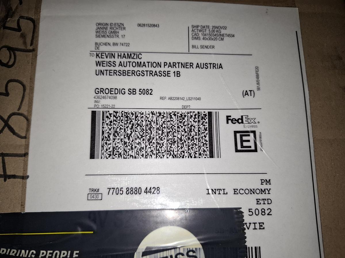 Antriebssteuerung Weiss, EF1503A, EPZ10201 APPL + Inv 8200, Lenze, neu