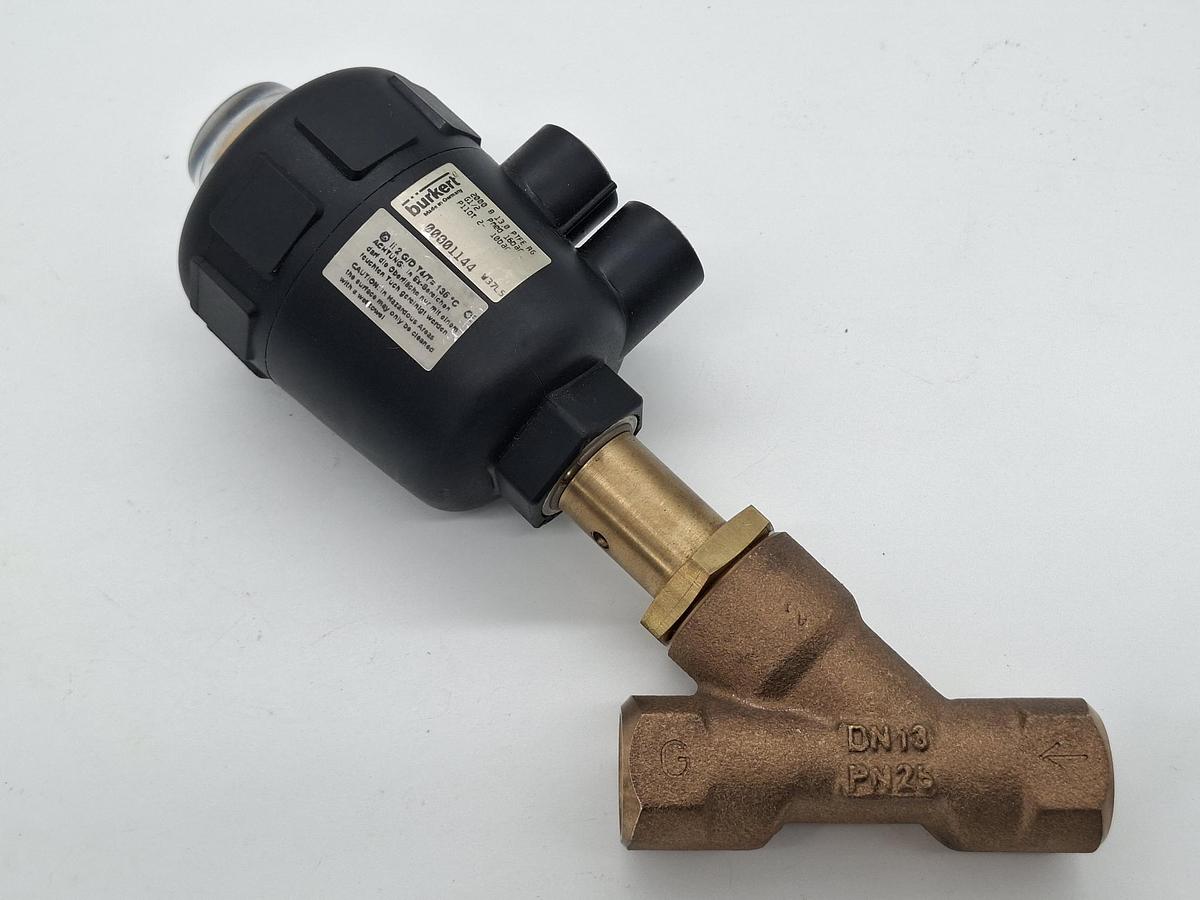 Schrägsitzventil, 2000 B PTFE RG, 10bar, DN13, PN25, G1/2", 001144, Bürkert, neuwertig