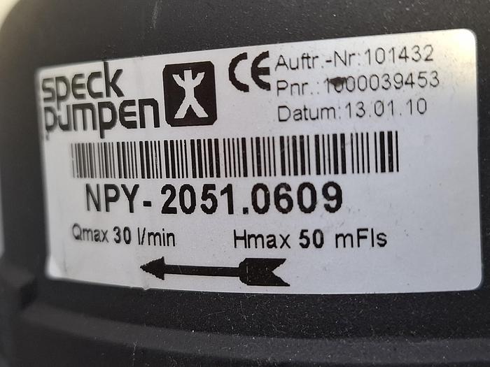 Selbstansaugende Wasserpumpe, 50m, 30L/min, NPY-2051-0609, Speck Pumpen, neu