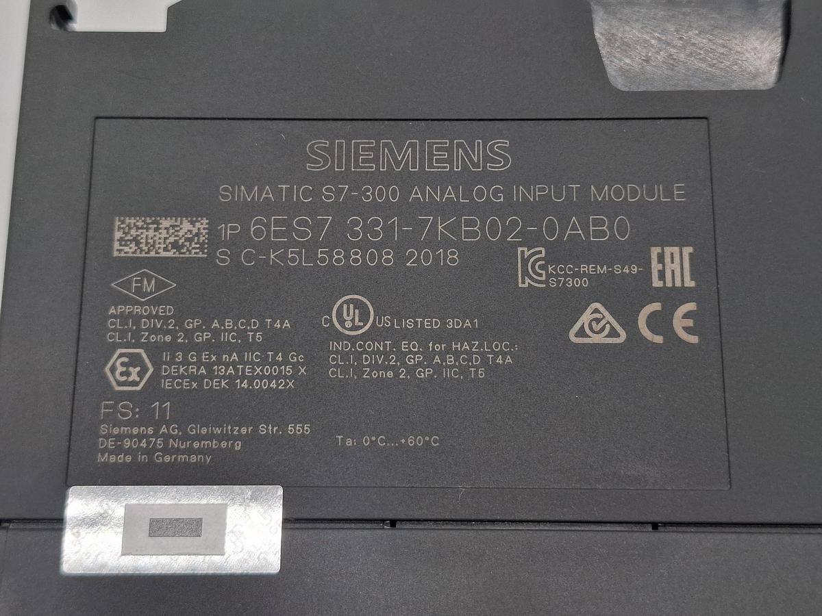 Gebraucht 4 Stück SM331, 6ES7 331-7KB02-0AB0, Siemens, gebraucht-Funktionszusicherung