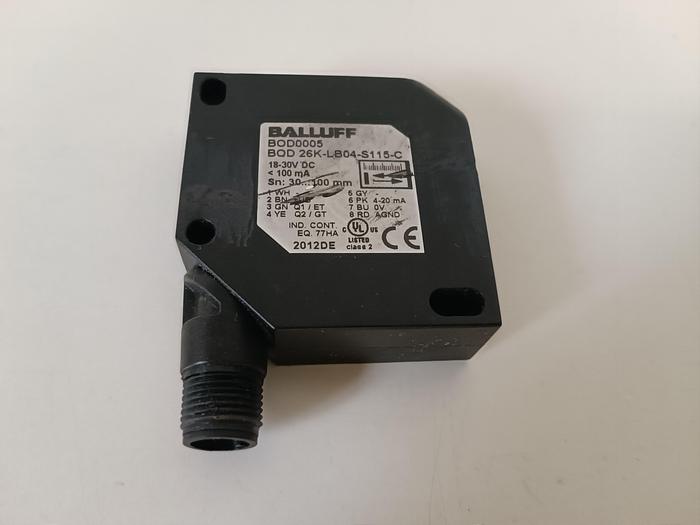 Gebraucht Optoelektr. Distanzsensor BOD0005, BOD 26K-LB04-S115-C, Balluff, neuwertig -60%