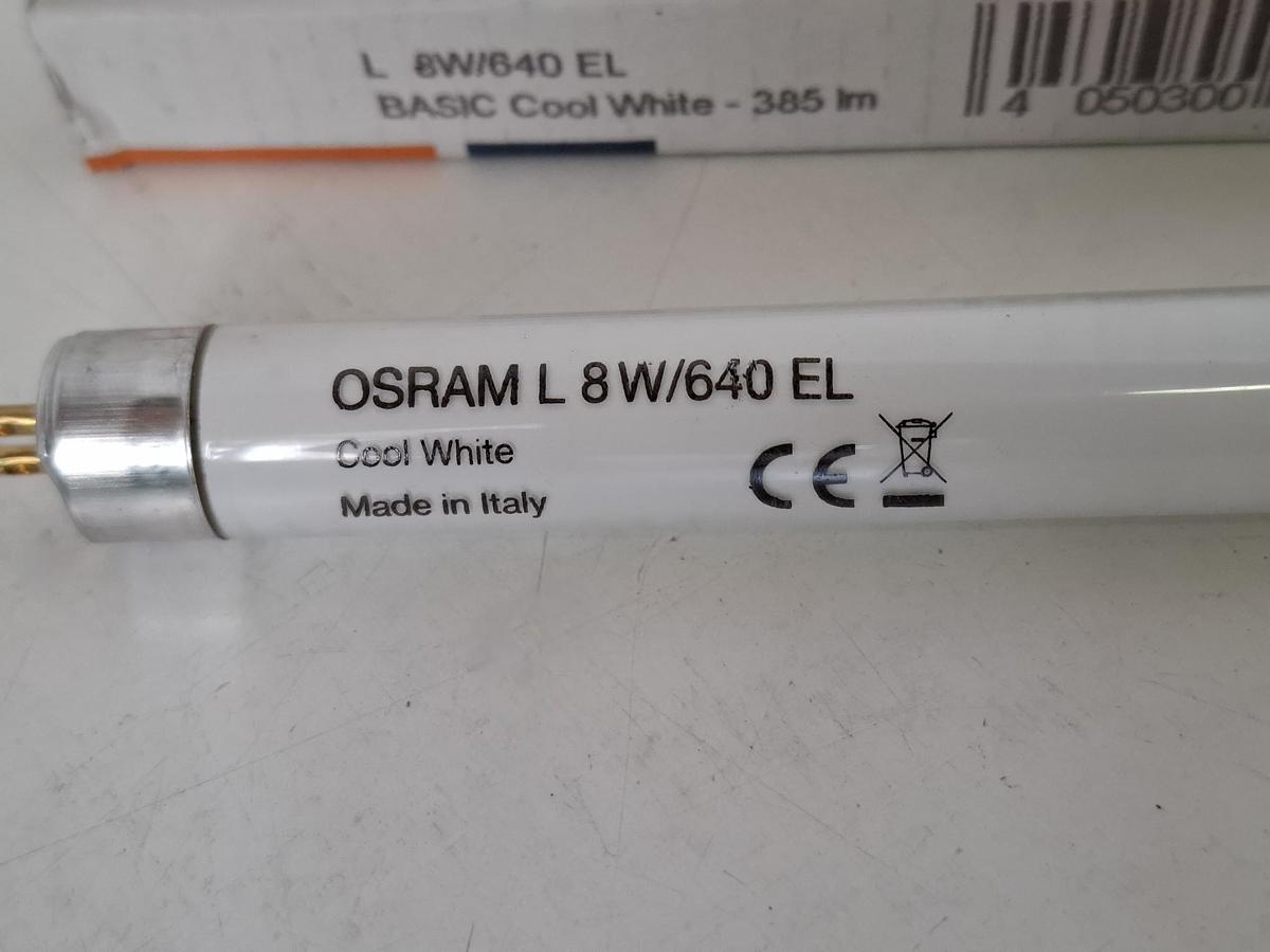 13 Stück Leuchtstofflampe, L 8W/640 EL, 385lm, Osram, neu