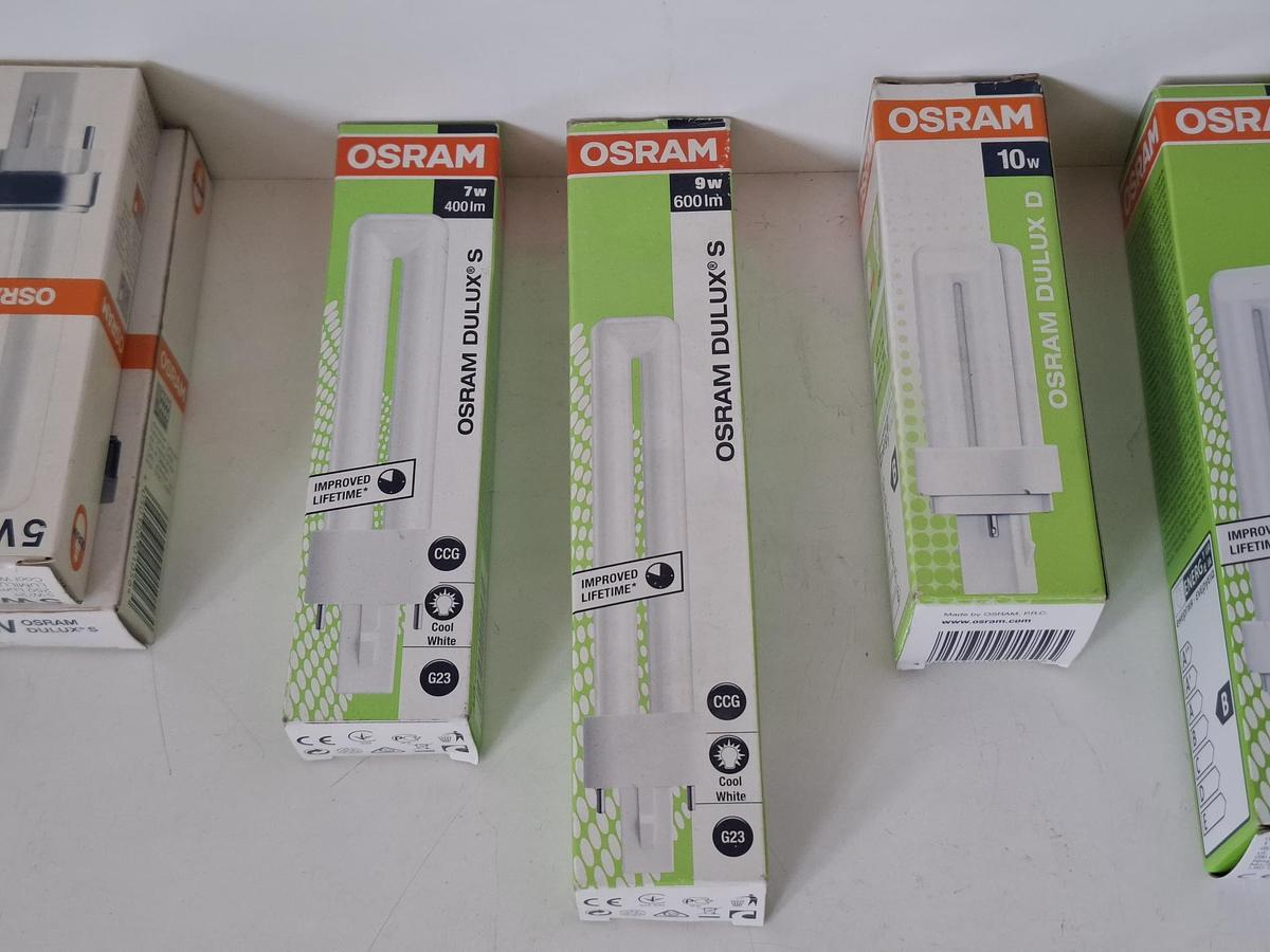 19 Stück Kompaktleuchtstofflampen, Konvolut, Osram, neu