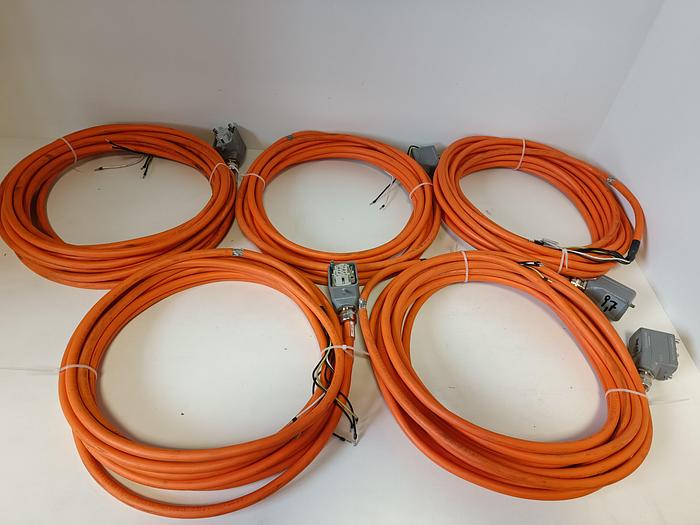 Gebraucht 5 Stück Servomotorleitungen inkl. Industriestecker, 4G1,5+(2x1,5C), Berger Lahr, gebraucht-Top