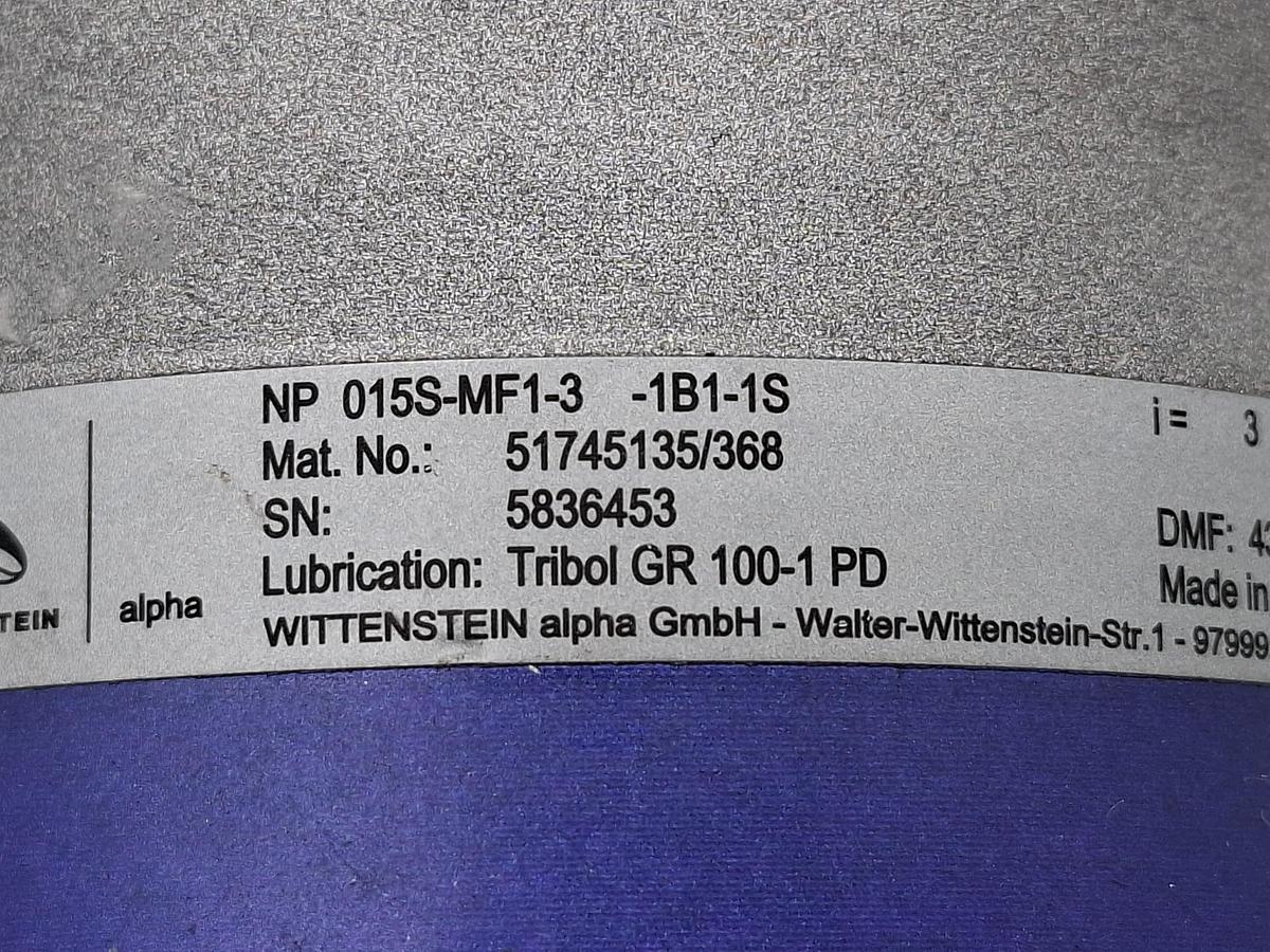 Planetengetriebe alpha, i=3, NP015S-MF1-3-1B1-1S, Wittenstein, neu