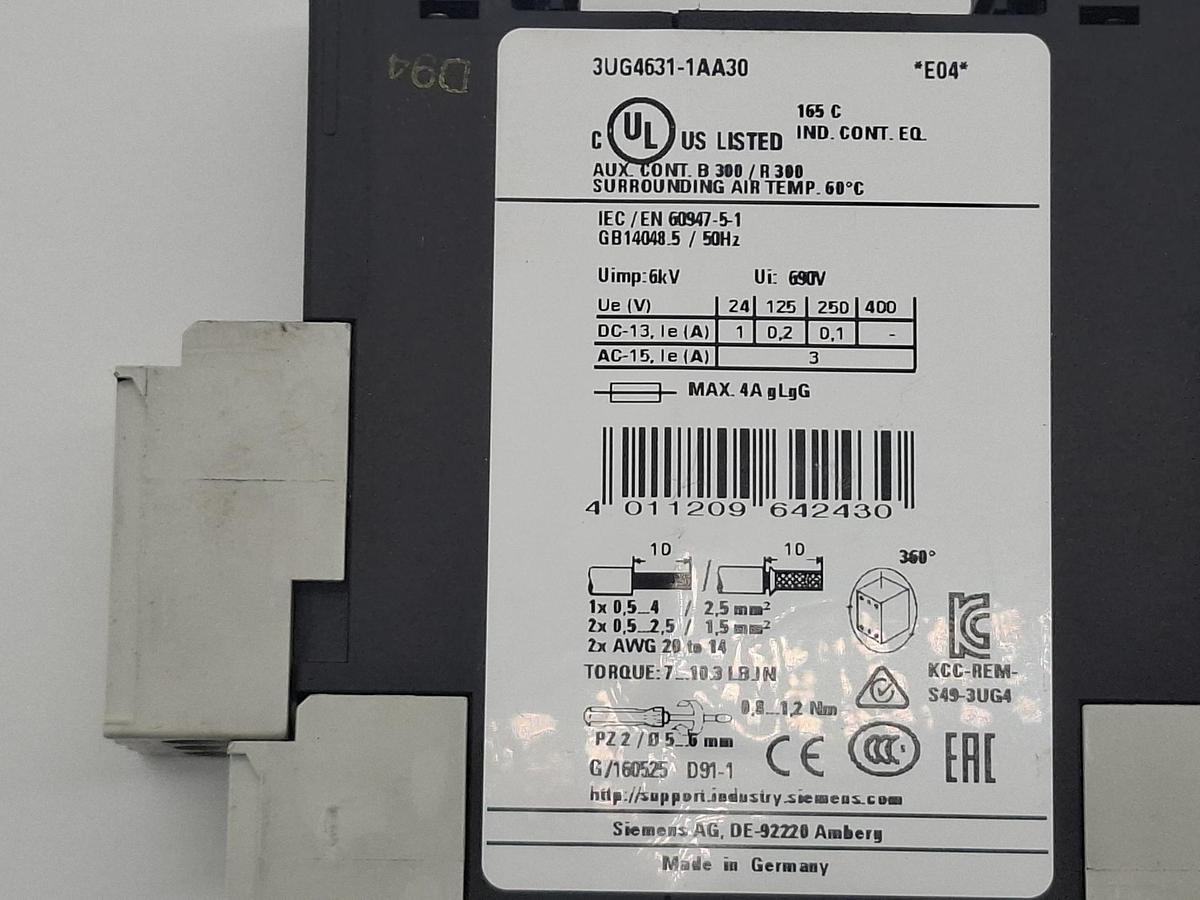 Gebraucht Spannung Überwachungsrelais, 3UG4631-1AA30, Siemens, gebraucht-Funktionszusicherung