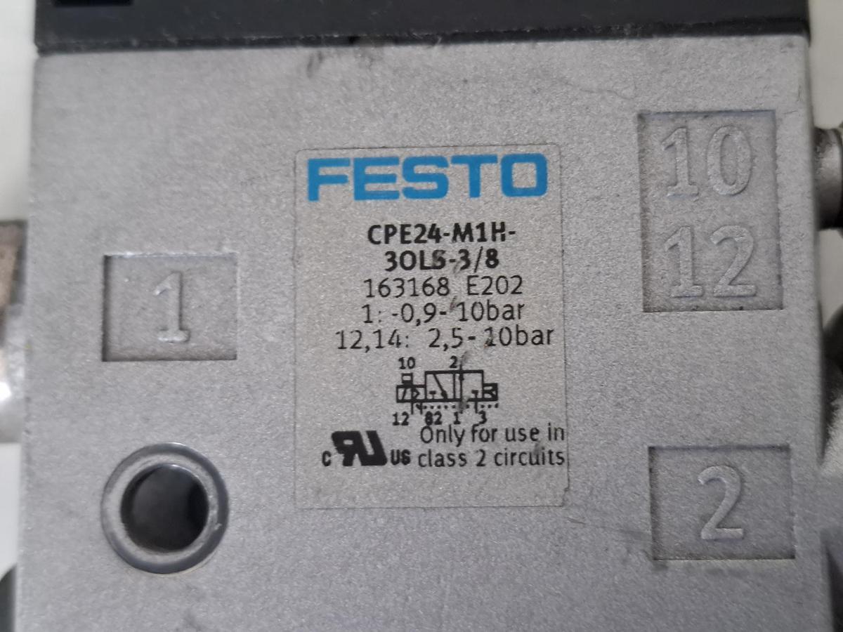 Gebraucht Magnetventil mit Schalldämpfer und Stecker, CPE24-M1H-3OLS-3/8, 163168, Festo, gebraucht