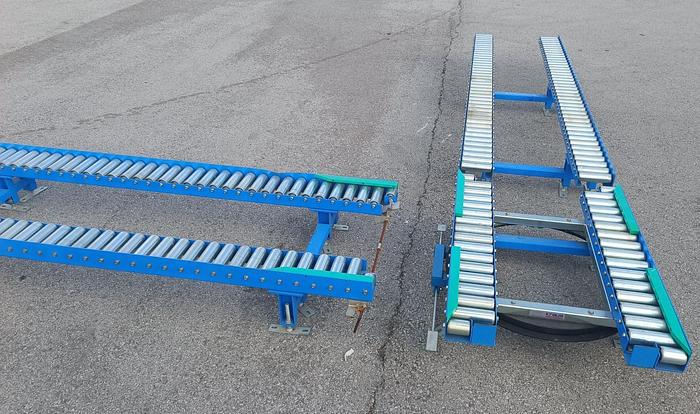 Palettenrollenbahn mit Drehtisch, 10,2m Kraus, neuwertig -70%