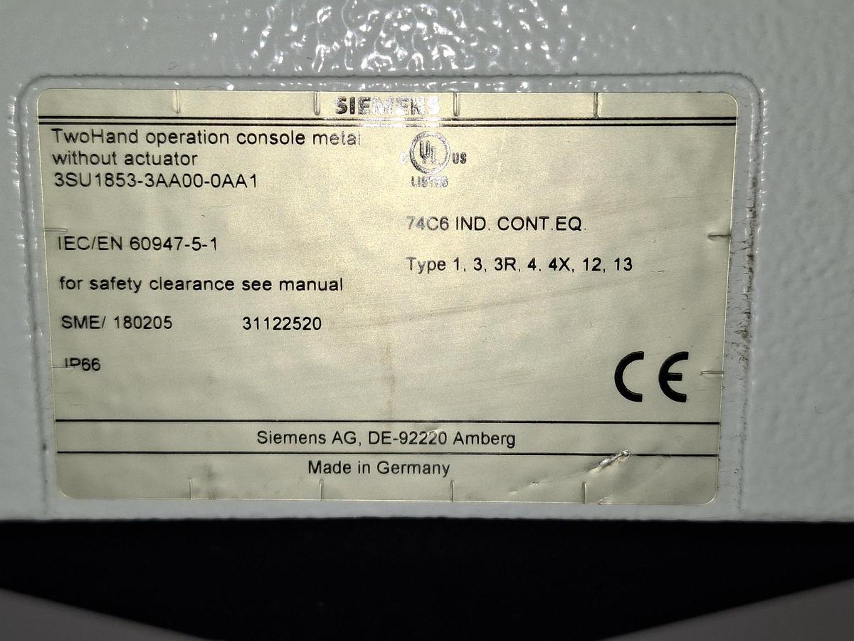 Gebraucht Zweihand Bedienkonsole + Stativ, 3SU1853-3AA00-0AA1+ 3SU1950…, Siemens, gebraucht-Top