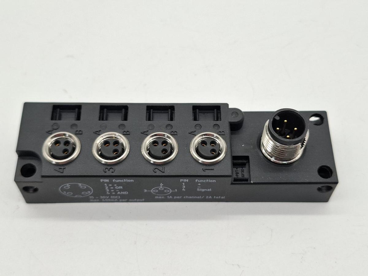 Sensor Aktor Verteiler, 15-30V DC, SAI-4F-3P-M8L-M12-LOG, Pulsotronic, neu