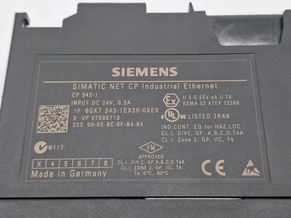 Gebraucht Prozessor CP343-1, 6GK7 343-1EX30-0XE0, Siemens, gebraucht-Funktionszusicherung