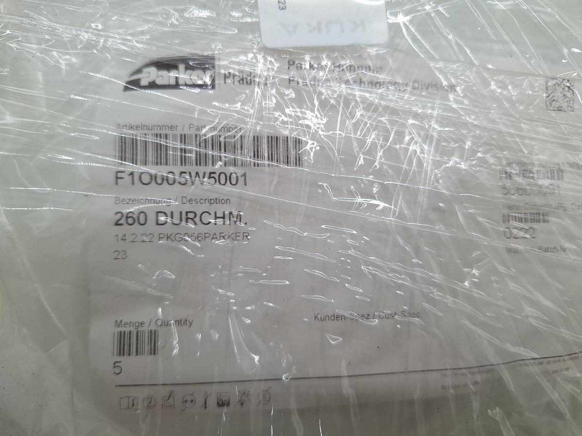 2 Stück Kolbenführungsring, D260 x 24,5mm, Kunststoff, F1O005W50001, Parker, neu