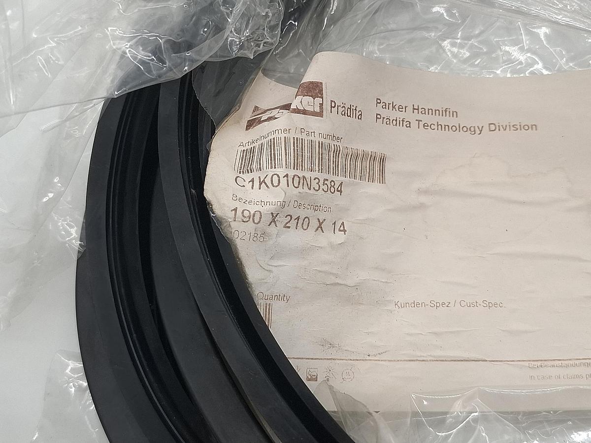 Stangendichtung NBR schwarz für d190mm, d190/210x14mm, C1 K010 N3584, Parker, neu -50%