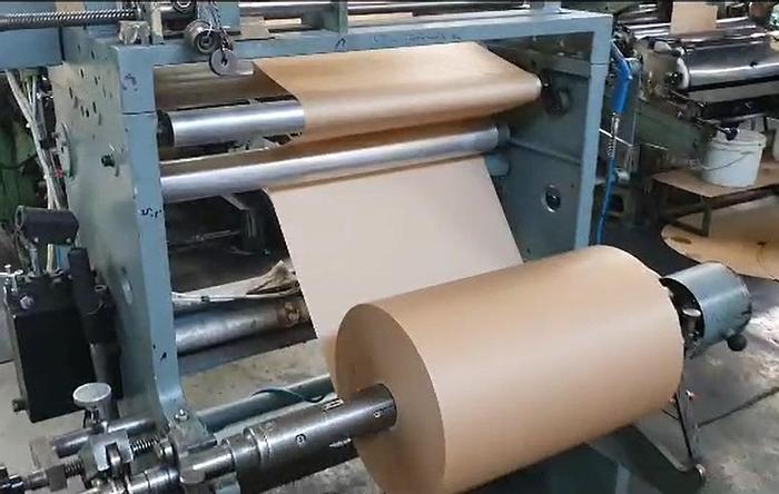 Used (visible in production) WINDMÖLLER & HÖLSCHER (W&H) MATADOR S1 - Flat & satchel paper bag making machine (2 col flexo & window unit)