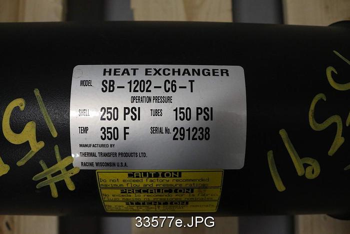 Used Thermal Transfer SB-1202-C6-T Shell And Tube Heat Exchanger #33577