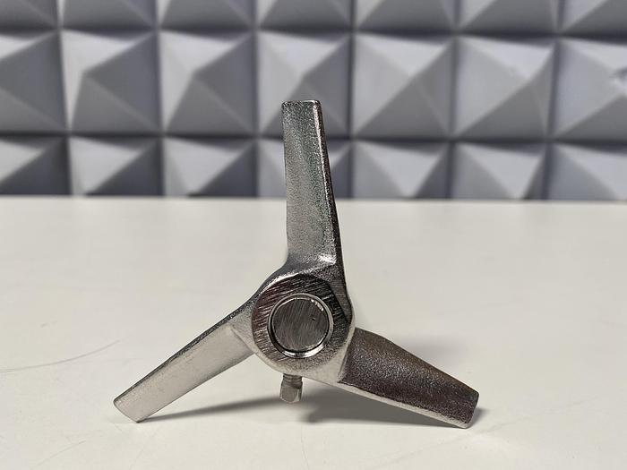 Used 10" L Stainless Steel Impeller Rod w/ 1/2" Diameter Shaft & 3 1/4" Impeller