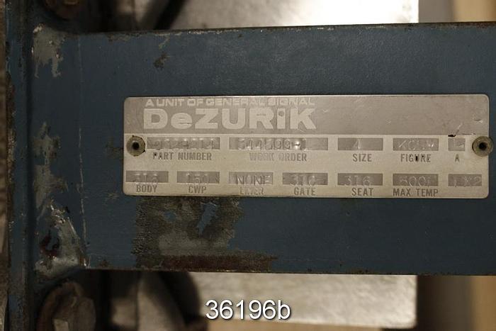 Used Dezurik 4" V-Port Knife Gate Valve #36196