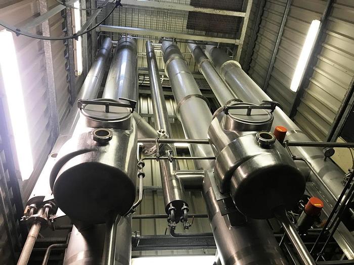 Used 2-step falling-film vacuum evaporator