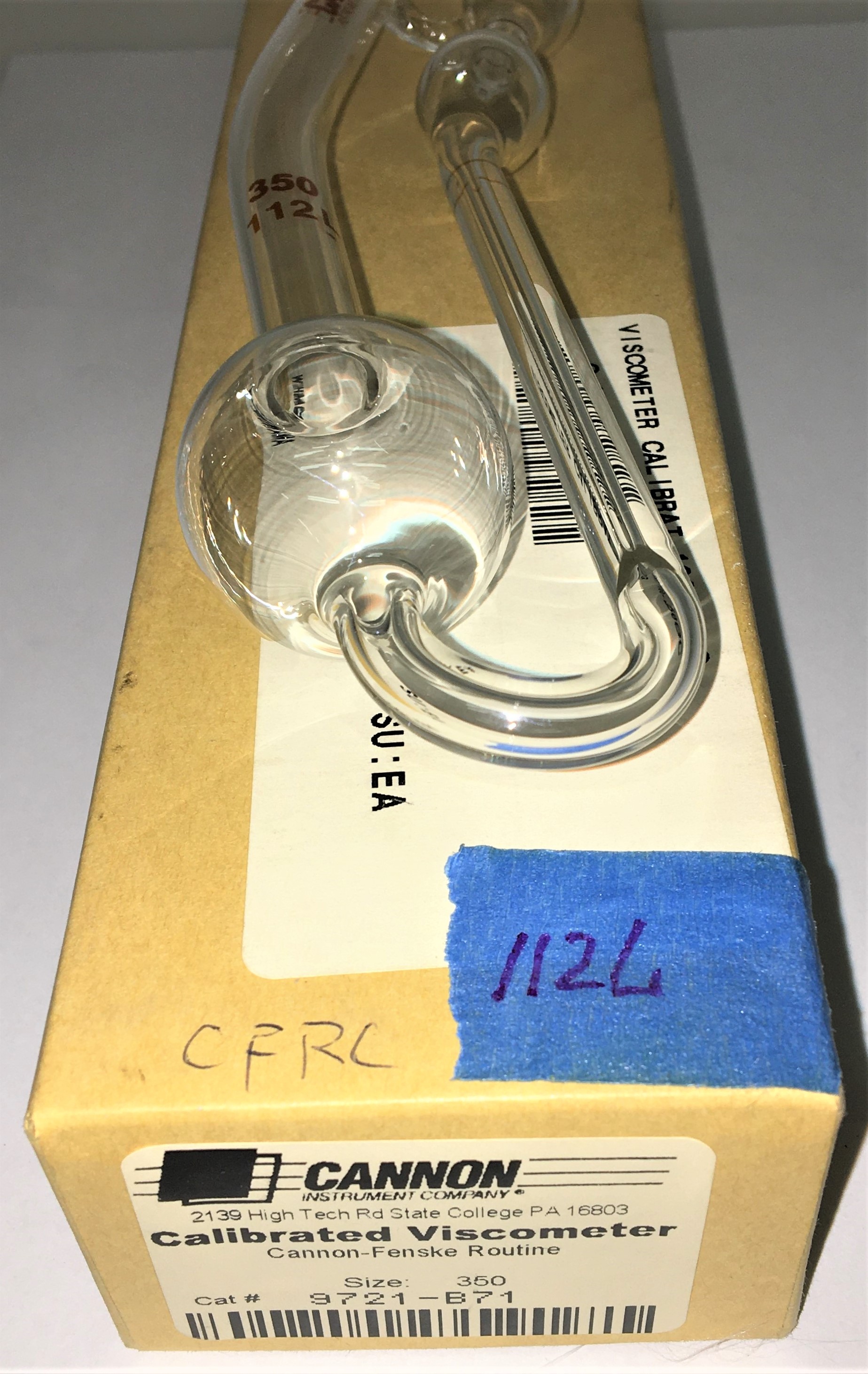 New Open Box Cannon-Fenske CFRC-350 (9721-B71) Certified Routine Viscometer Tube - Size 350