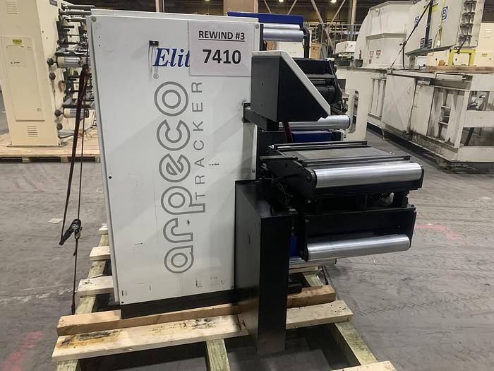 Used 16" ARPECO ELITE TRACKER LABEL SLITTER REWINDER MFG 1995