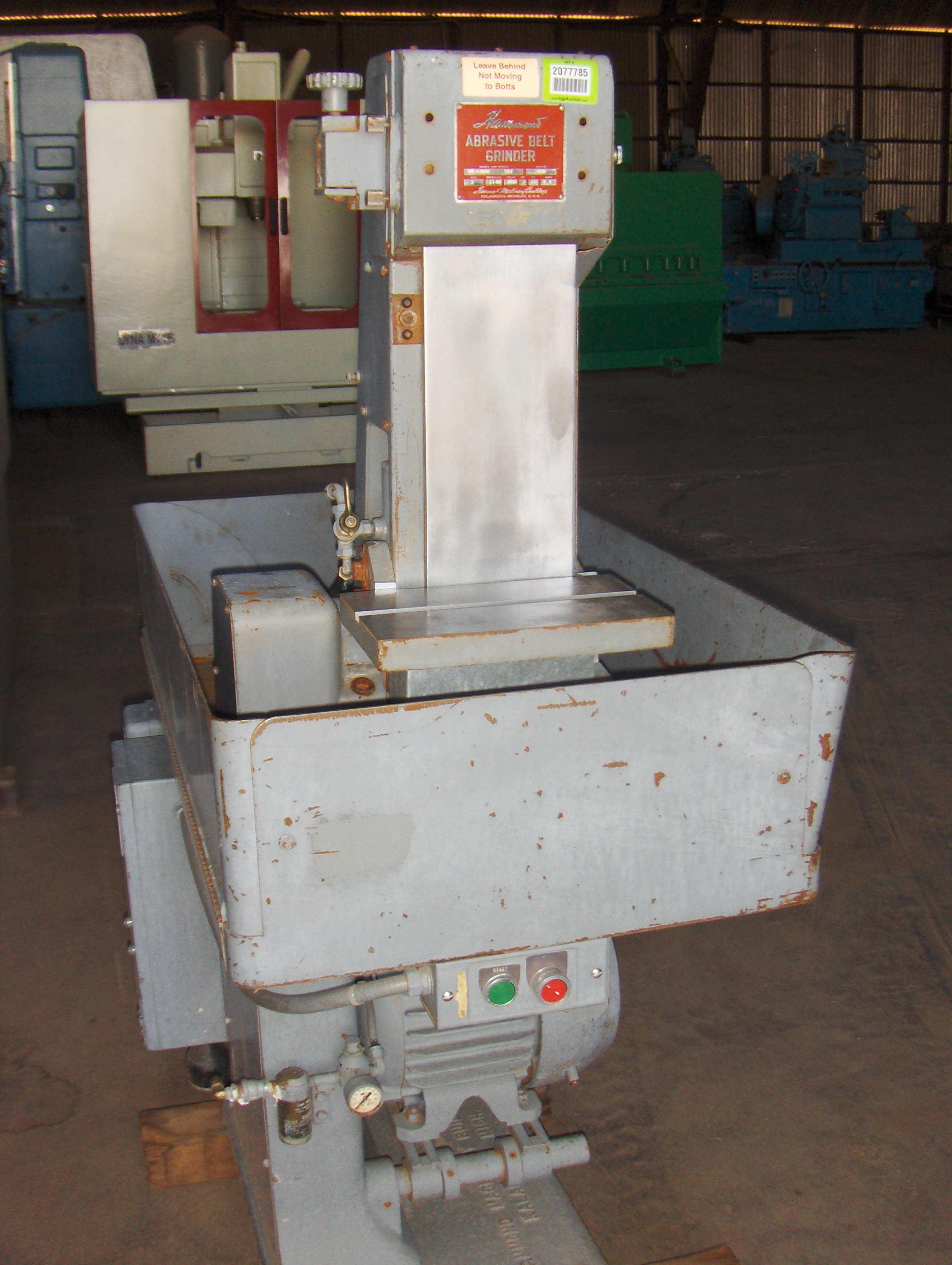 Used Hammond VH-600W Abrasive Belt Grinder; S/N 507