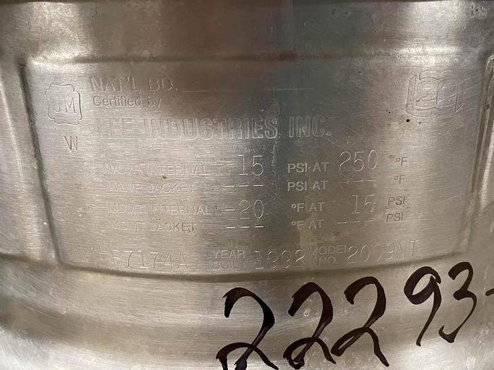 Used 1992 Lee Industries Inc. Vacuum Kettle 20D9MT