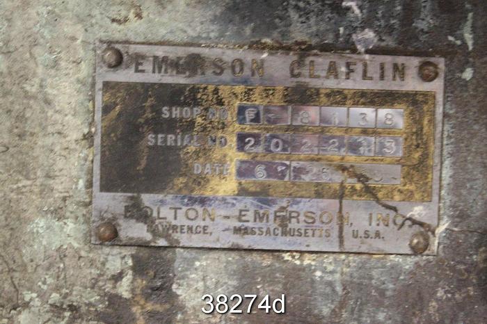 Used Bolton Emerson No. 2 Claflin Refiner #38274