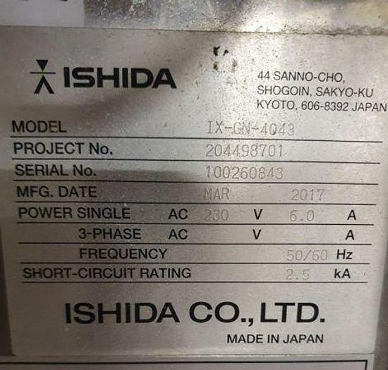 Used 2017 Ishida IX-GN-4043 X-Ray Machine