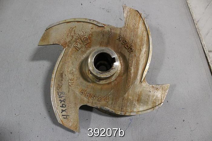 Used Goulds 3175 4x6x18 Pump Impeller, 2/4 Vane, 14.5" Diameter #39207