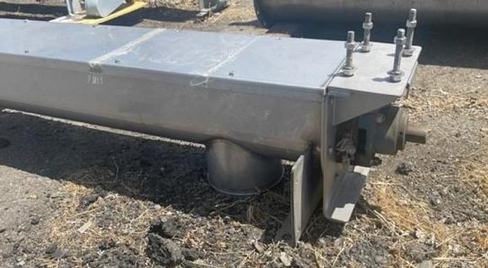 Used 20' Long x 8" Diameter Stainless Steel Auger Screw Conveyor
