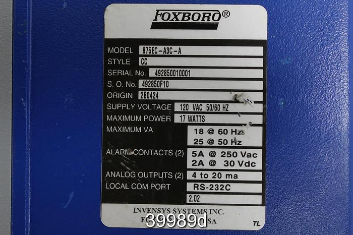 Used Foxboro Electrodeless Conductivity Alarm #39989