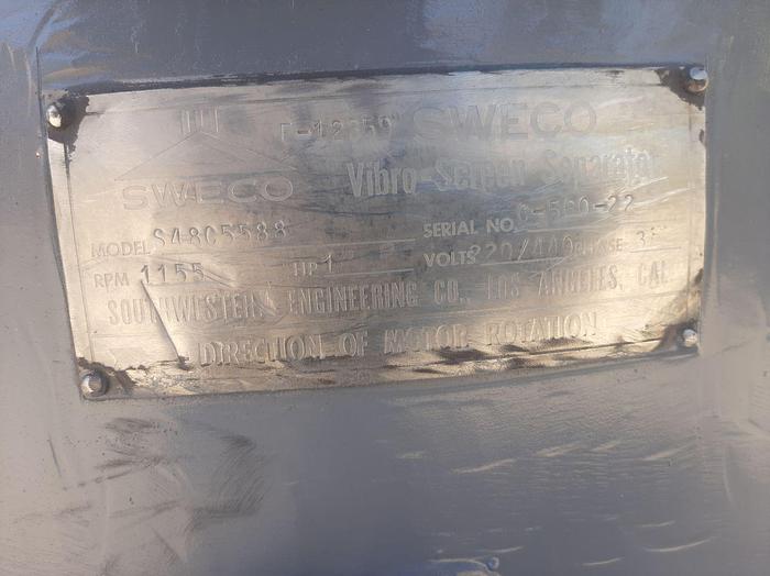 Used Screen, Sweco, 48", C/st, Double, Mdl S48C55S8, B #S744104