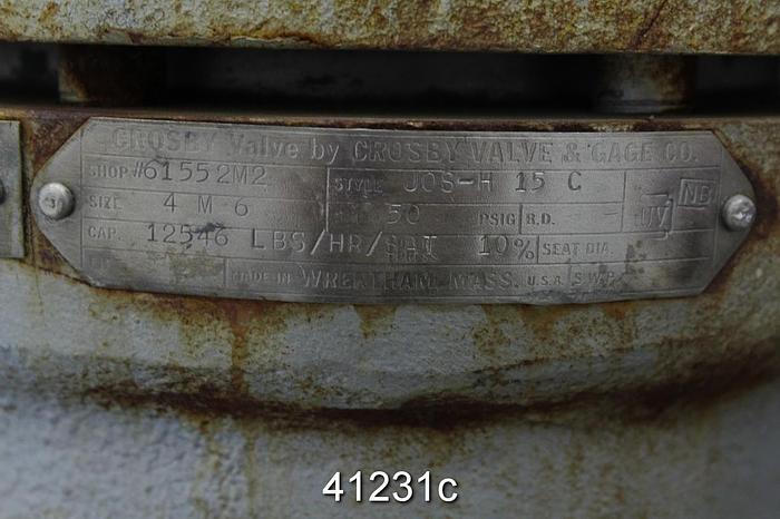 Used Crosby Valve JOS-H15C 4x6 Pressure Relief Valve #41231